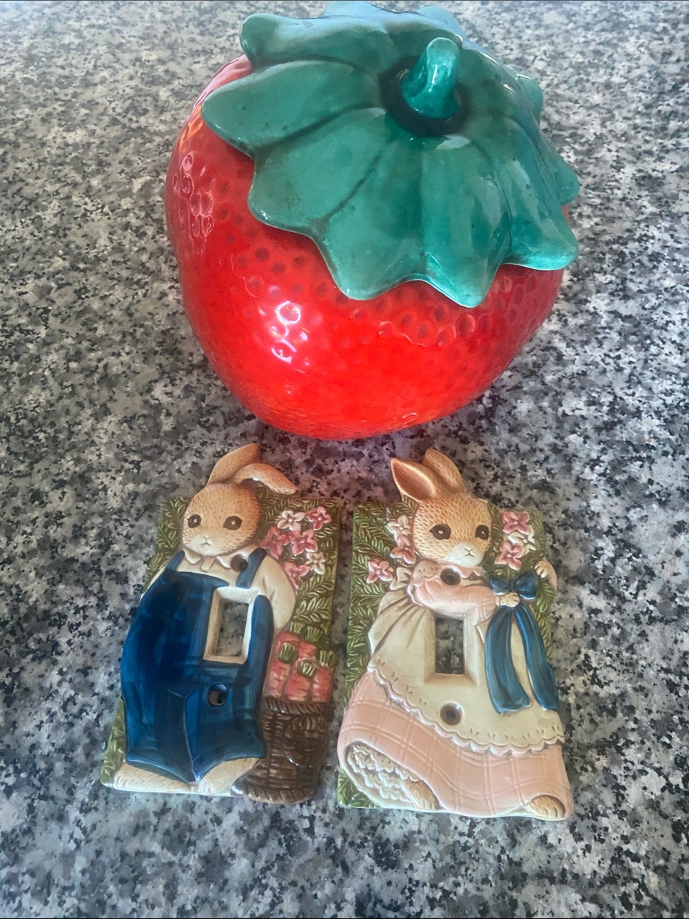 Vintage style Japan Takahashi bunny ceramic light switch covers